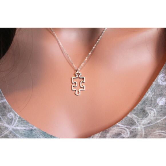 Sterling Silver Autism Awareness Puzzle Piece Charm - Picture 1 of 3